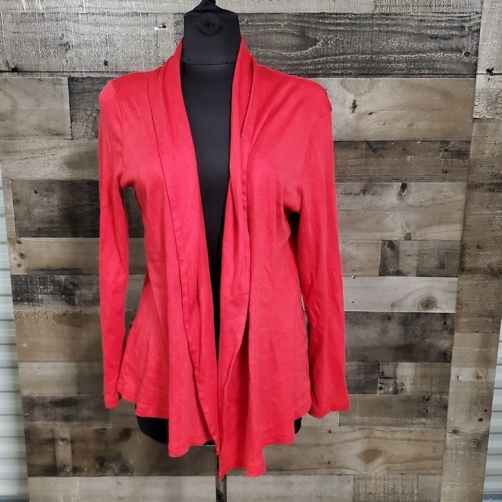 Red Cotton open front cardigan L